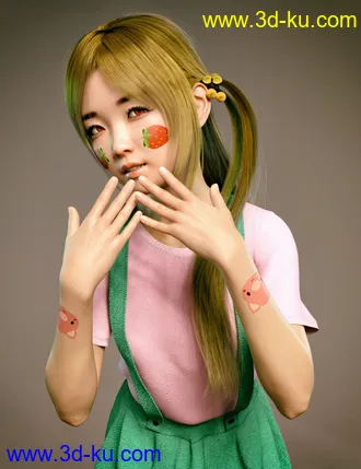 3D打印模型Hashimoto Character and Hair for Genesis 8 Female的图片