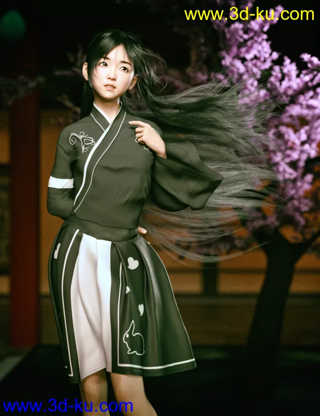 Hashimoto Character and Hair for Genesis 8 Female模型的图片8