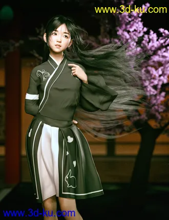 3D打印模型Hashimoto Character and Hair for Genesis 8 Female的图片