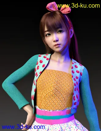3D打印模型Hashimoto Character and Hair for Genesis 8 Female的图片