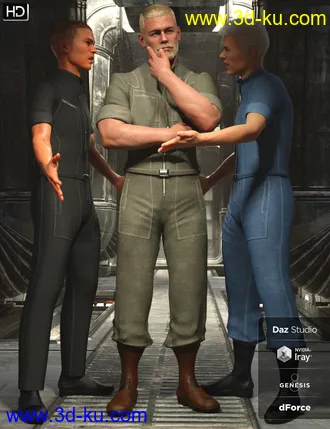 3D打印模型HC dForce Space Tech Jumpsuit for Genesis 8 Male(s)的图片