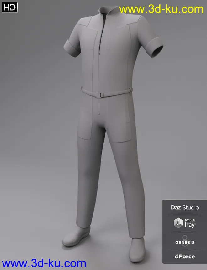 HC dForce Space Tech Jumpsuit for Genesis 8 Male(s)模型的图片4