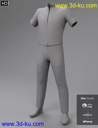 3D打印模型HC dForce Space Tech Jumpsuit for Genesis 8 Male(s)的图片