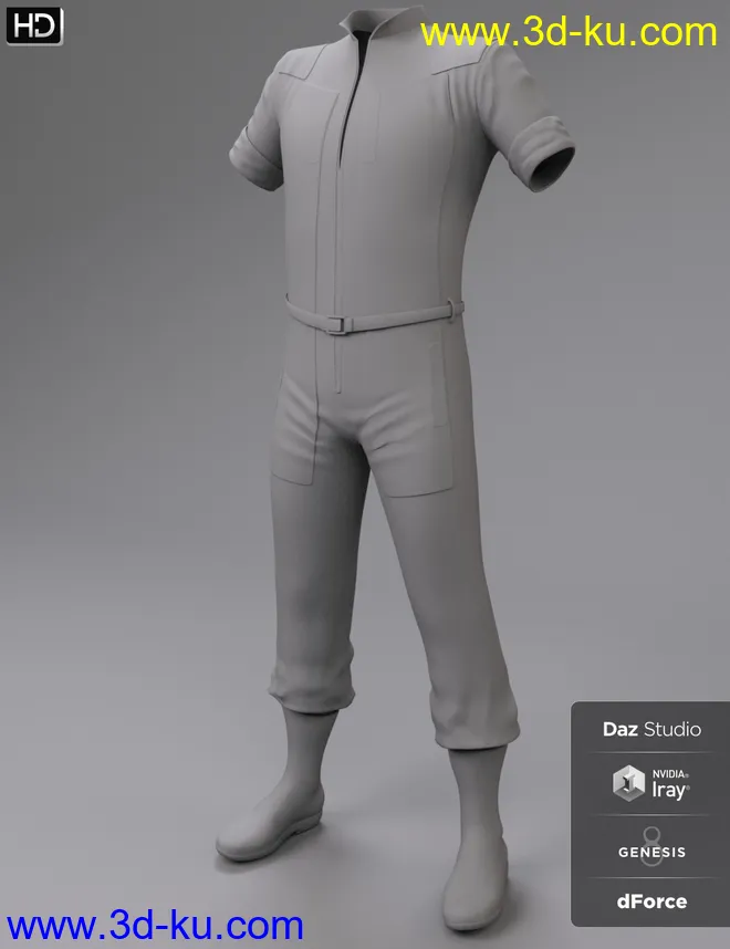 HC dForce Space Tech Jumpsuit for Genesis 8 Male(s)模型的图片5