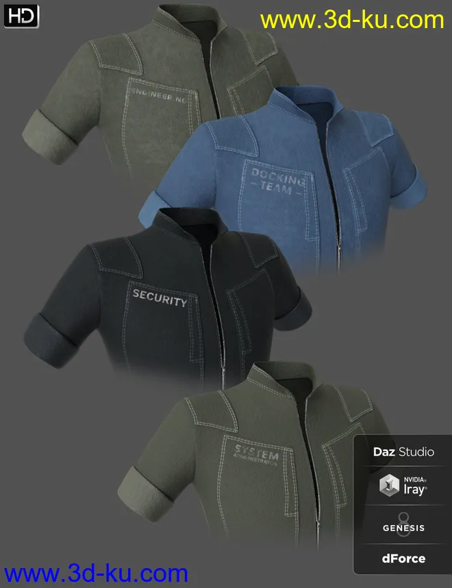 HC dForce Space Tech Jumpsuit for Genesis 8 Male(s)模型的图片6