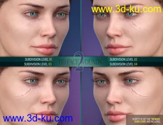3D打印模型HD Face Wounds 2 for Genesis 3 & 8 Female(s)的图片