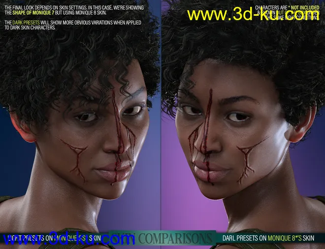 HD Face Wounds 2 for Genesis 3 & 8 Female(s)模型的图片16