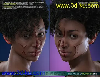 3D打印模型HD Face Wounds 2 for Genesis 3 & 8 Female(s)的图片