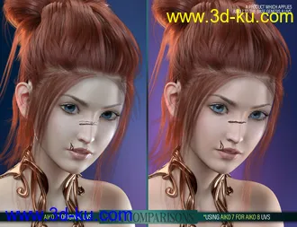 3D打印模型HD Face Wounds 2 for Genesis 3 & 8 Female(s)的图片