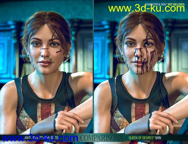 HD Face Wounds 2 for Genesis 3 & 8 Female(s)模型的图片19