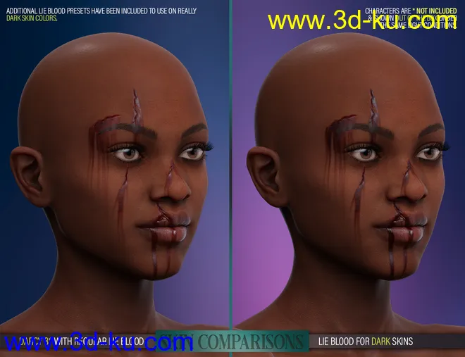 HD Face Wounds for Genesis 3 & 8 Female(s)模型的图片15
