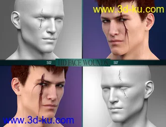 3D打印模型HD Face Wounds for Genesis 3 & 8 Male(s)的图片