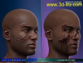 3D打印模型HD Face Wounds for Genesis 3 & 8 Male(s)的图片