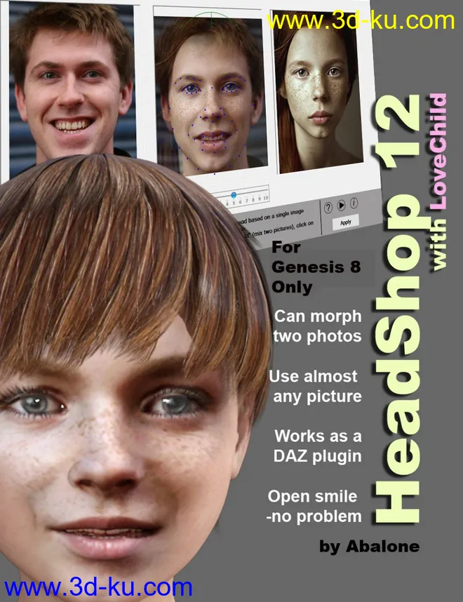 HeadShop 12 for Genesis 8模型的图片1
