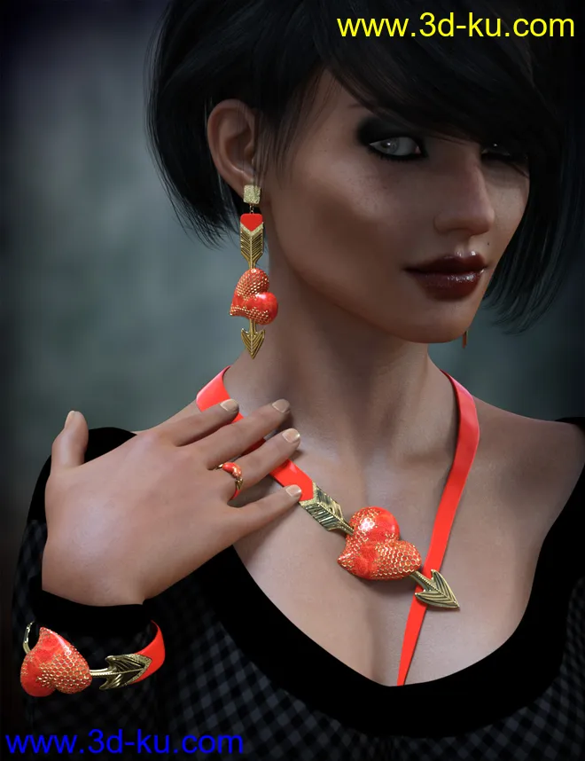 Heartstruck Jewelry for Genesis 3 Female(s)模型的图片2