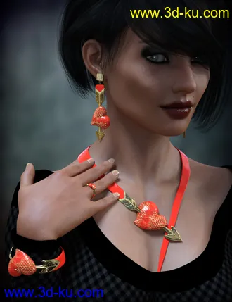 3D打印模型Heartstruck Jewelry for Genesis 3 Female(s)的图片