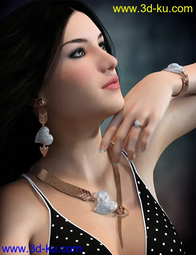 Heartstruck Jewelry for Genesis 3 Female(s)模型的图片3