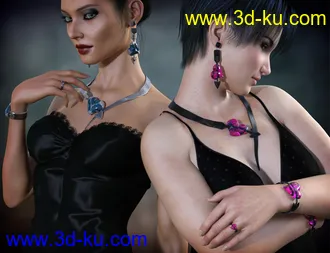 3D打印模型Heartstruck Jewelry for Genesis 3 Female(s)的图片