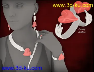 3D打印模型Heartstruck Jewelry for Genesis 3 Female(s)的图片