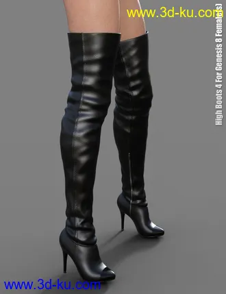 3D打印模型High Boots 4 for Genesis 8 Female(s)的图片