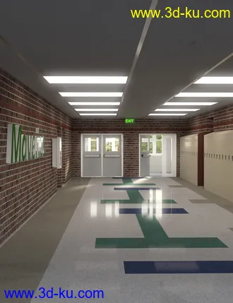 3D打印模型High School Hallway 2的图片