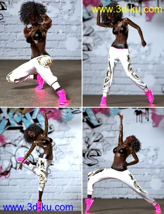 3D打印模型Hip Hop Moves for Darcy 8 and Genesis 8 Female的图片