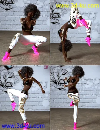 3D打印模型Hip Hop Moves for Darcy 8 and Genesis 8 Female的图片