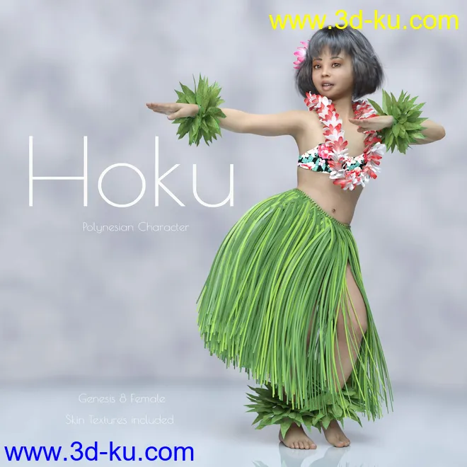 Hoku A Cute Polynesian Female Character模型的图片1
