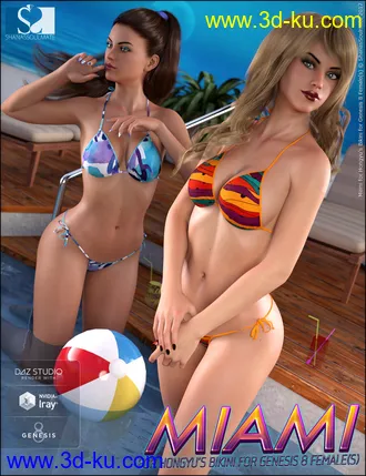 3D打印模型Hongyu's Bikini for Genesis 8 Female(s) - Miami Textures的图片