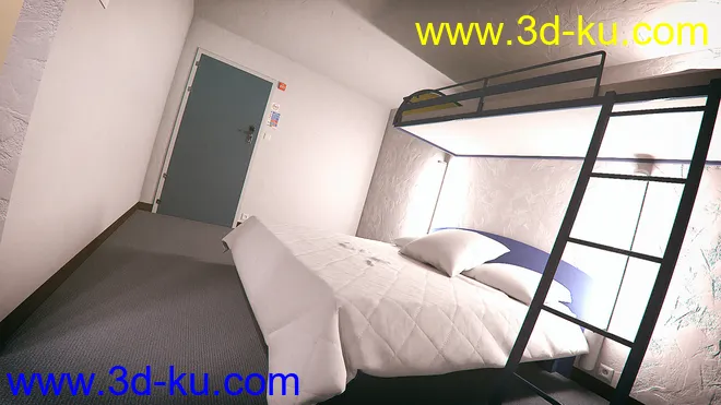 Hotel Bunk Bed Room模型的图片2