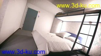 3D打印模型Hotel Bunk Bed Room的图片