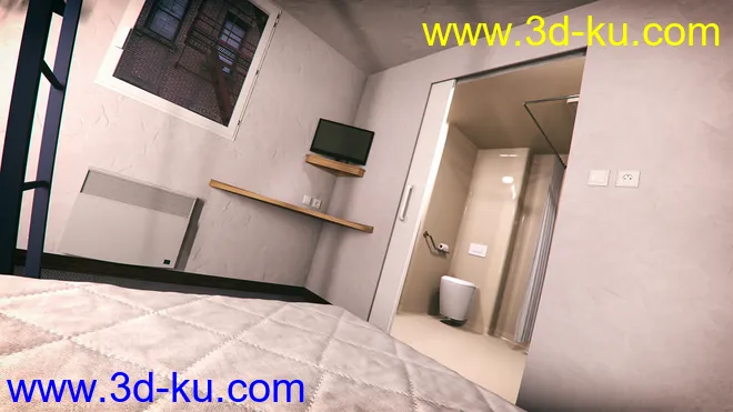 Hotel Bunk Bed Room模型的图片4