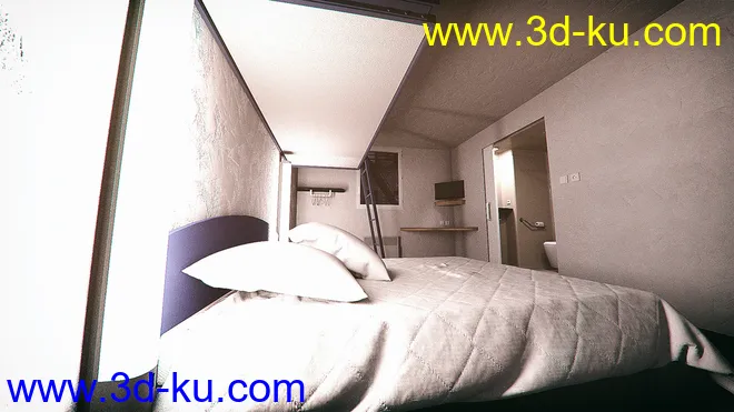 Hotel Bunk Bed Room模型的图片5