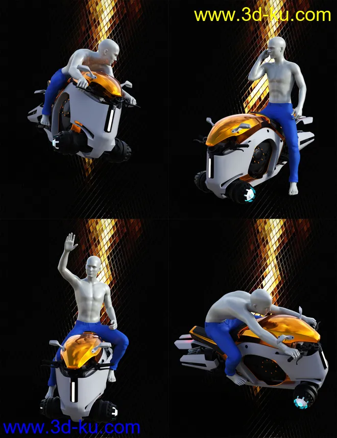 Hoverbike Poses for Genesis 8 Male(s)模型的图片2