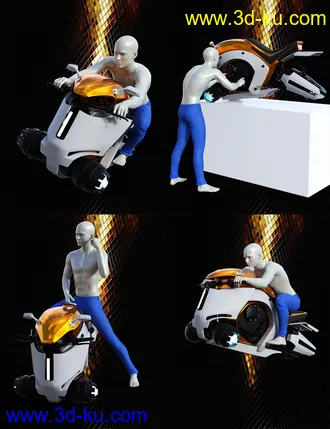 3D打印模型Hoverbike Poses for Genesis 8 Male(s)的图片
