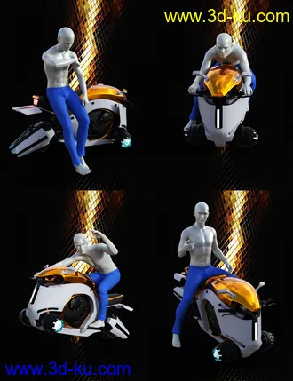 3D打印模型Hoverbike Poses for Genesis 8 Male(s)的图片