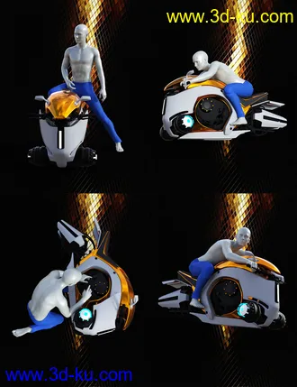 3D打印模型Hoverbike Poses for Genesis 8 Male(s)的图片