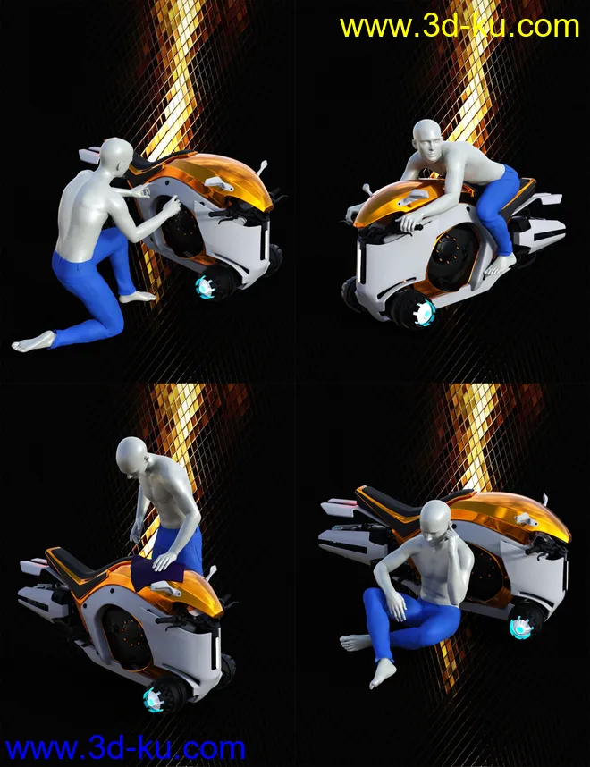 Hoverbike Poses for Genesis 8 Male(s)模型的图片8