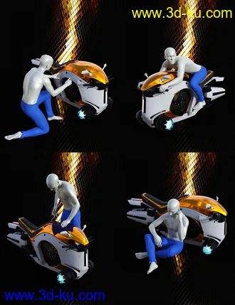 3D打印模型Hoverbike Poses for Genesis 8 Male(s)的图片