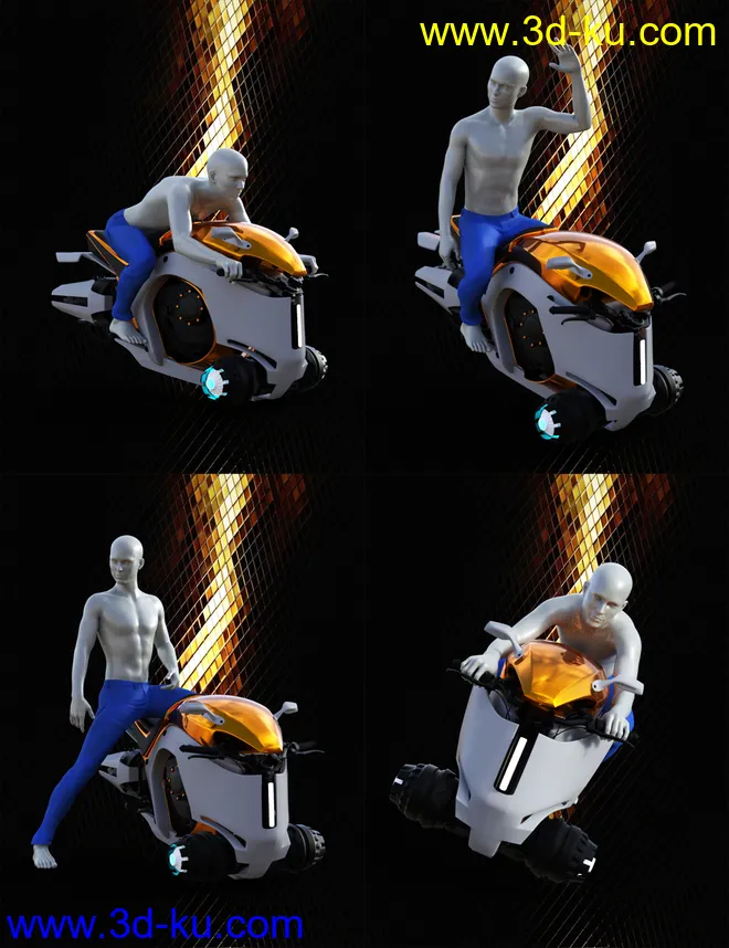 Hoverbike Poses for Genesis 8 Male(s)模型的图片9
