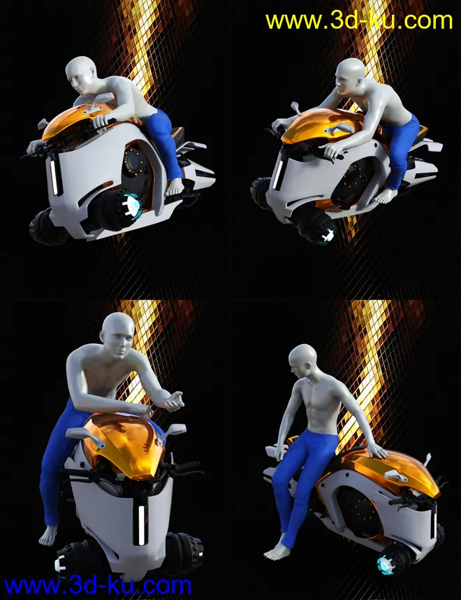 Hoverbike Poses for Genesis 8 Male(s)模型的图片10