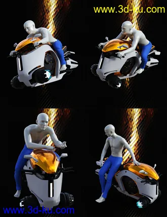 3D打印模型Hoverbike Poses for Genesis 8 Male(s)的图片