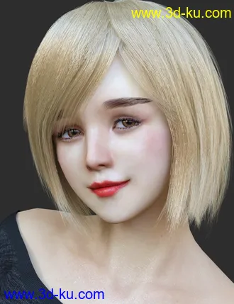 3D打印模型HS Keicy Short Hair with dForce for Genesis 8 Female(s)的图片
