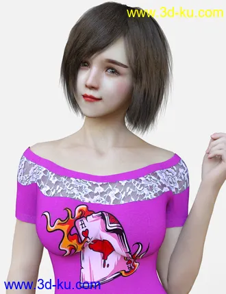 3D打印模型HS Keicy Short Hair with dForce for Genesis 8 Female(s)的图片