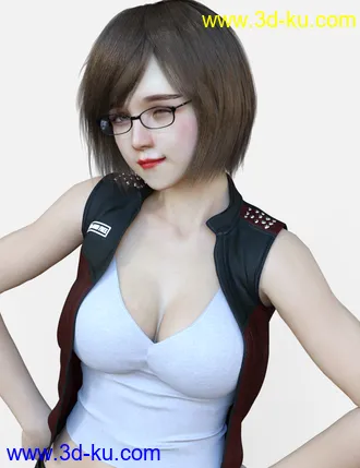 3D打印模型HS Keicy Short Hair with dForce for Genesis 8 Female(s)的图片
