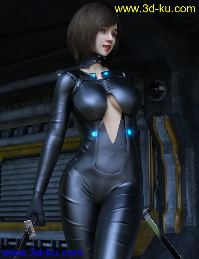 HS Keicy Short Hair with dForce for Genesis 8 Female(s)模型的图片10
