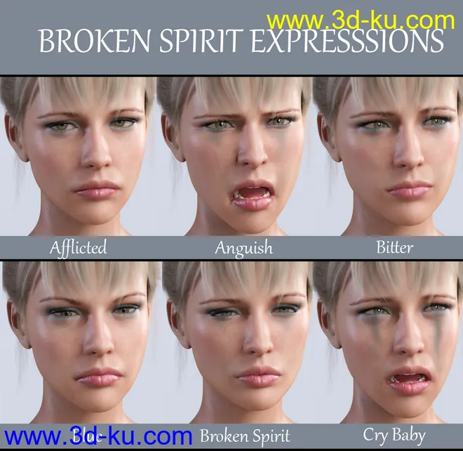 iG Broken Spirit Expressions for Genesis 8 Female模型的图片3
