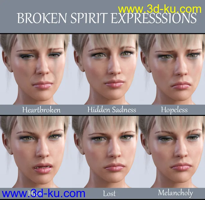 iG Broken Spirit Expressions for Genesis 8 Female模型的图片7