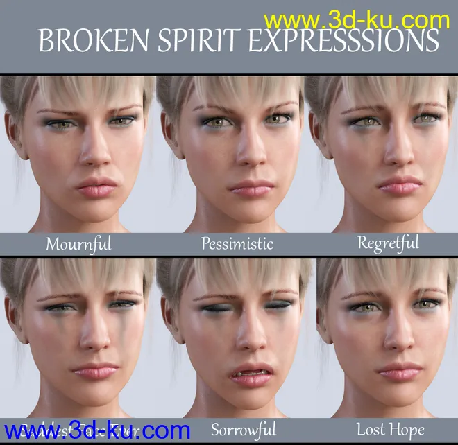 iG Broken Spirit Expressions for Genesis 8 Female模型的图片9