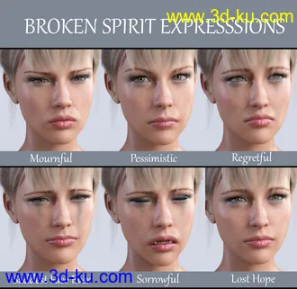 3D打印模型iG Broken Spirit Expressions for Genesis 8 Female的图片